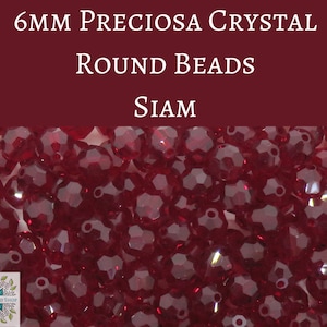 36 beads) 6mm Preciosa Crystal Round Beads_Siam Red