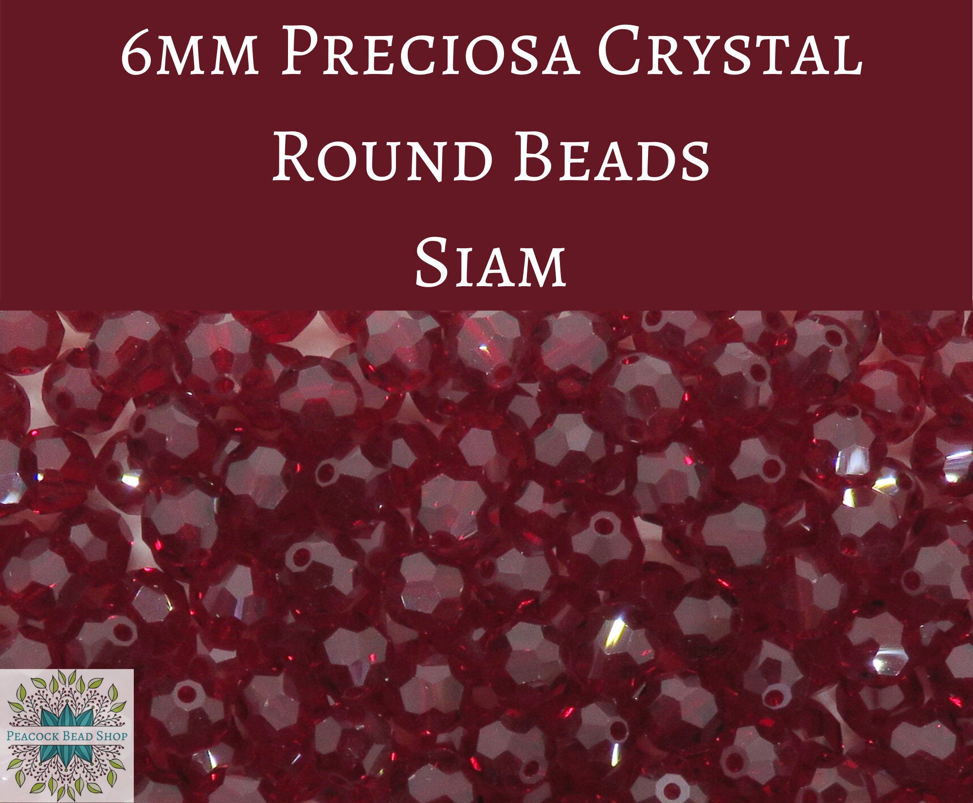 Light Siam Preciosa Crystal Czech Bicone Beads, 3mm, 4mm,Holiday Red  Crystal Beads,Bright Red Bicone Crystal Beads, Flag Red Crystal Beads