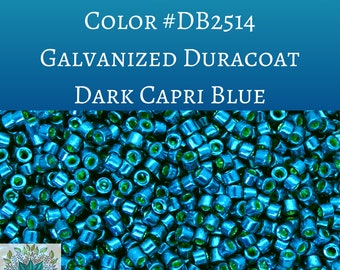 8 grams) 11/0 Miyuki Delica Beads DB2514 Galvanized Midnight Aqua