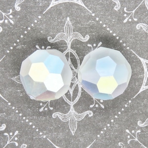 1 bead) 16mm Discontinued Preciosa Crystal Rounds Matte Crystal AB Bridal Jewelry