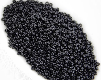 9 grams) 15/0 Miyuki Seed Beads Opaque Black #401