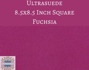 1 sheet) 8.5 Inch Square Ultrasuede Fabric Fuchsia