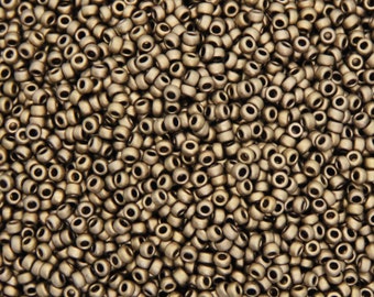 9 grams) 15/0 Miyuki Seed Beads #2006 Matte Metallic Dark Bronze