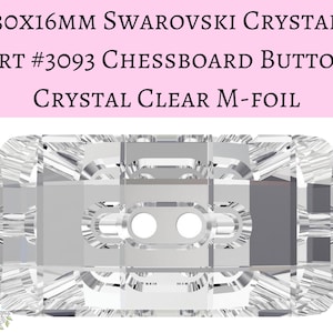 1 button) 30x16mm Swarovski Rectangle Chessboard Button Crystal M-foil Article #3093