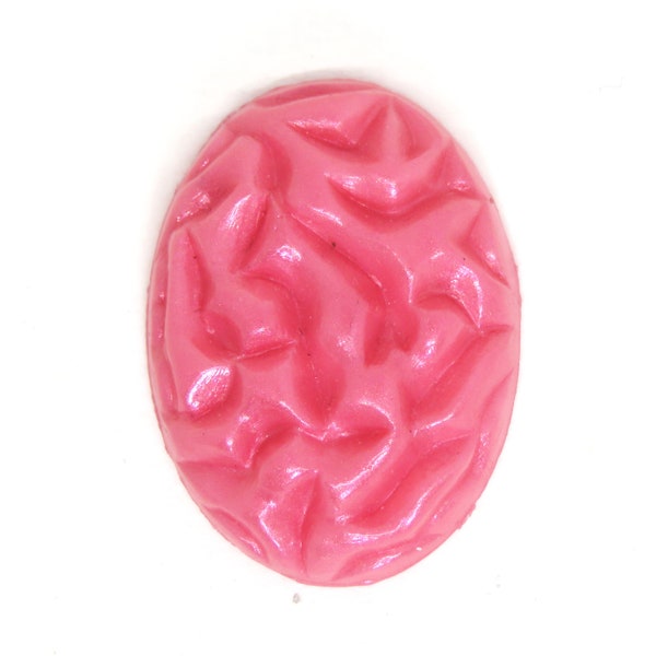 1 cab) 25x18mm Pearlized Pink Resin Brain Cab Hand Painted and Poured