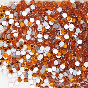 100 piezas) SS7 Naranja Sol Preciosa Crystal Flatbacks_Nail Art_Rhinestones