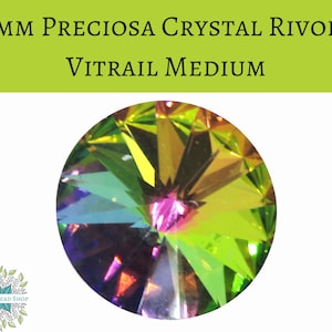 2 pcs) 12mm Preciosa Crystal Rivolis_Vitrail Medium