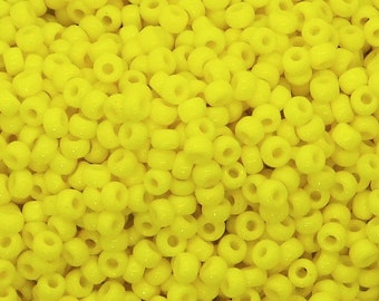 11 grams) Size 11/0 Miyuki Seed Beads #404 Opaque Canary Yellow