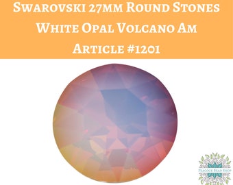 1 pc) 27mm Round Swarovski Fancy Stone_Article #1201_White Opal Volcano AM