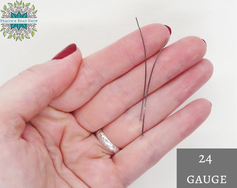 20 pcs 2 inch 22 or 24 gauge Headpins Gunmetal image 5