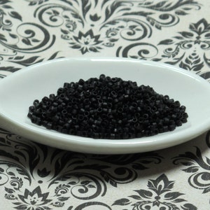 10 grams) 11/0 Miyuki Delica Beads DB310 Matte Opaque Black