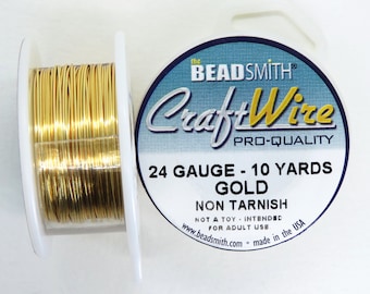 10 yard spool) 24 gauge Non Tarnish Gold Plate Wire Dead Soft