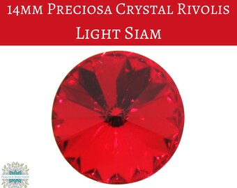 2 pieces) 14mm Preciosa Crystal Rivolis_Light Siam