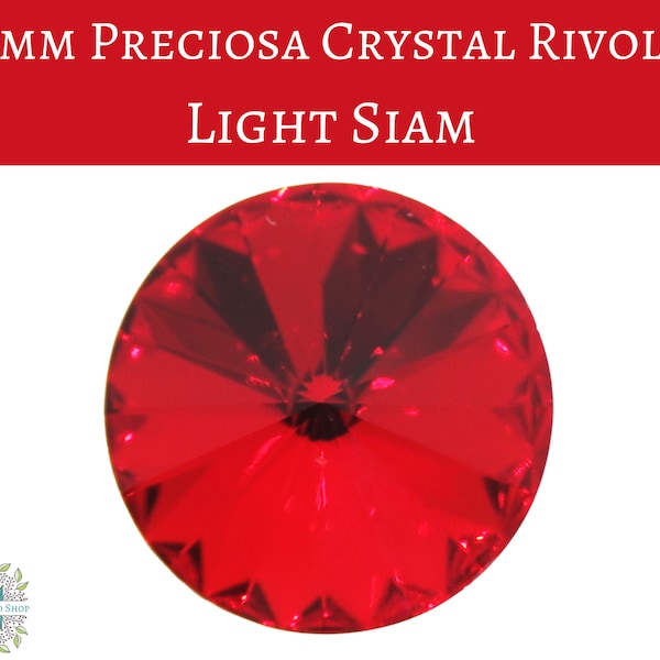 2 pieces) 14mm Preciosa Crystal Rivolis_Light Siam