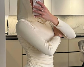 Thermal Knit Top Women, Long Sleeve Base Layer, Soft Stretch Thermo Shirt, Cozy Winter Essential - Winter Knit Top - Thermo Top