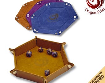 Bandeja de dados dobrável azul para jogos de tabuleiro e RPG