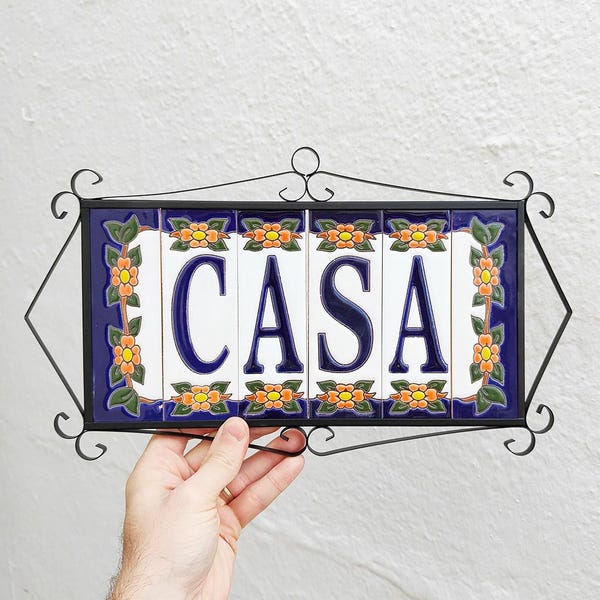 Large Sevillian Ceramic Letters and Numbers 15cm - Customizable - Handmade - Customizable Sign - AMAPOLA Sevilla -