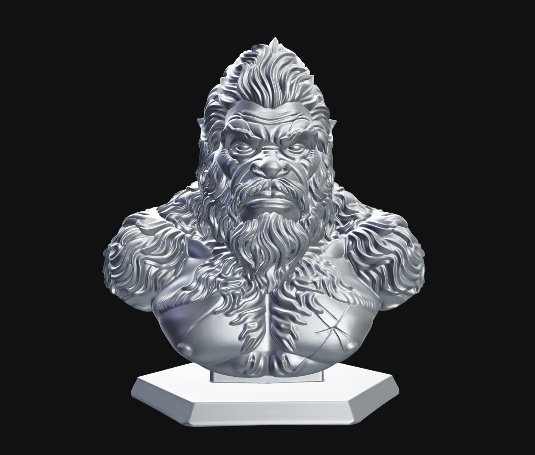 Bigfoot Bust 3D Model : Bigfoot STL File , Sasquatch Statue , Monster ...