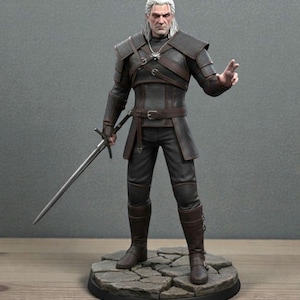 Modello 3D di Witcher: modello 3D di Gerald, file STL di Witcher, modello 3D del gioco, action figure di Witcher, modello 3D di alta qualità, modello di Hanry Cavill