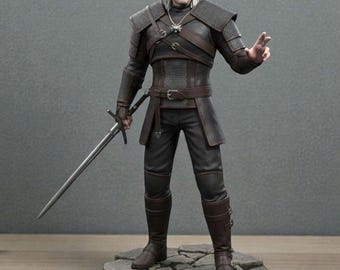 Modello 3D di Witcher: modello 3D di Gerald, file STL di Witcher, modello 3D del gioco, action figure di Witcher, modello 3D di alta qualità, modello di Hanry Cavill