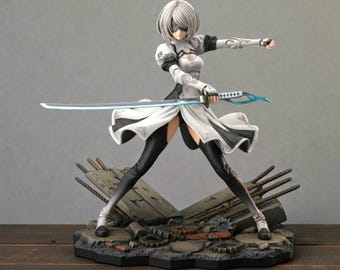 2B - Nier Automa 3D Model : Yorha 2B 3D Model , 2B STL File , High Quality 3D Model , Anime 3D Model , Anime STL File , Nier Automata STL