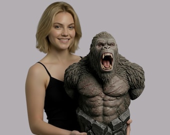 King Kong Bust 3D Model : King Kong STL File , King Kong Statue , Monster 3D Model , Action Figure STL File , Ape King Stl