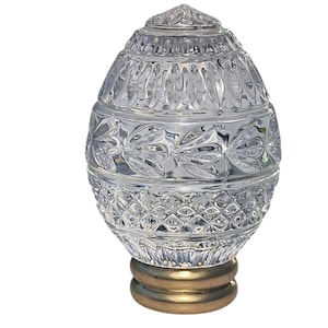 Fabergé lead crystal egg, on gold foot, House of faberge by Franklin mint