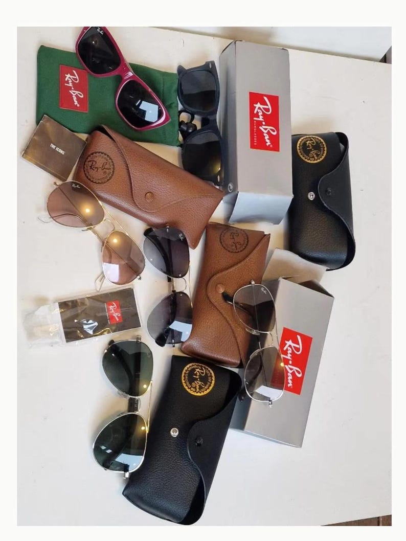 Colección de gafas de sol Ray-Ban, modelos icónicos Pilot y Wayfarer, artículos de colección vintage de Ray-Ban. imagen 1