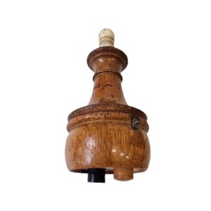 Antique Art Nouveau Butler Bell, Wood & Bakelite Push Button. UK english