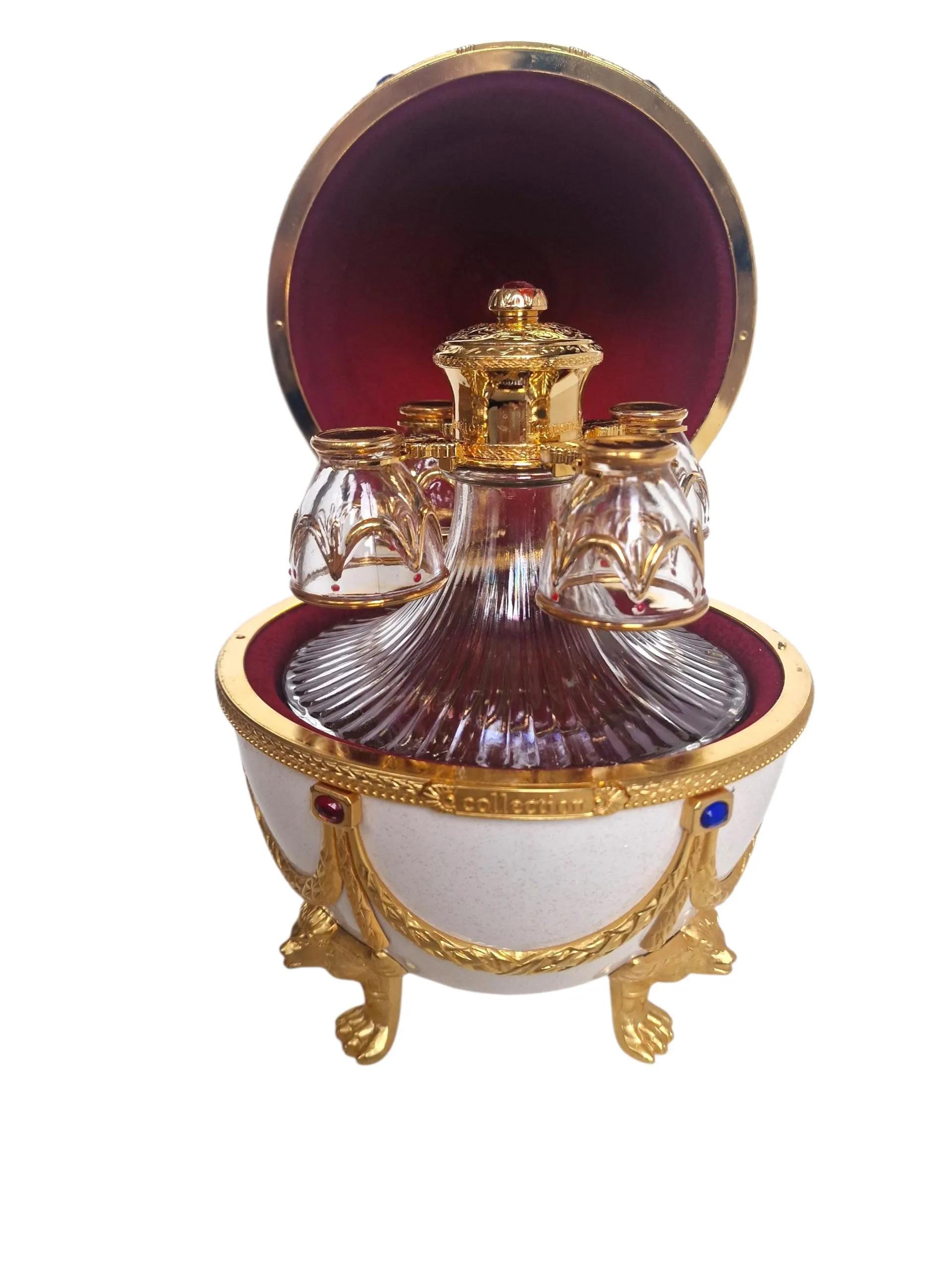 Faberge Egg, Imperial Collection Liquor Decanter Set - Gold