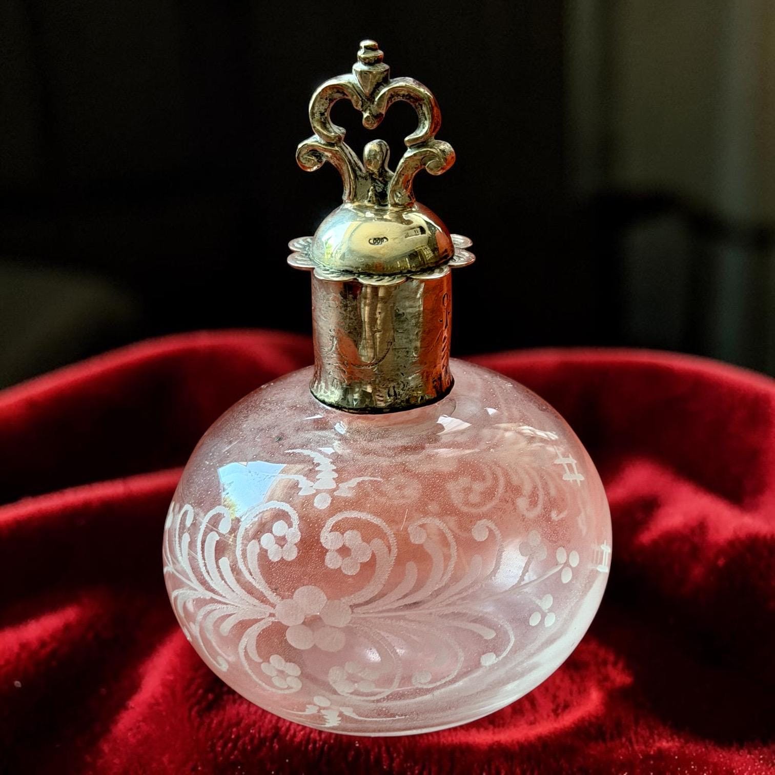 Antique perfume bottle silver overlay - Etsy 日本