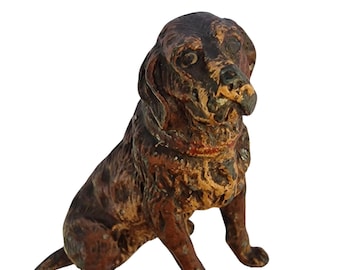 Vienna Bronze loyal Dog Austria circa 1900 Cold Painted Bronze, antique Austrian figurine