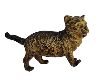 Vienna Bronze Cat Austria circa 1900 Cold Painted Bronze, antique Austrian figurine