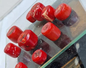 bloedkoraal kralen, red coral beads, 100 grams, more available