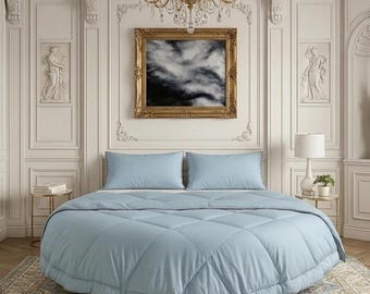 Juego de edredón redondo de lujo: ropa de cama acolchada suave para una decoración elegante del dormitorio.