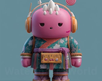 Kawaii Character Art Print | Kids Room Decor (Digital Download)