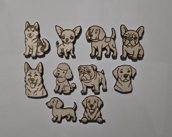Laser cut dog magnets 10 different design DXF SVG AI