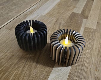 Tealight Holder SVG DXF AI: Laser Cut Vector Files (Digital Download)