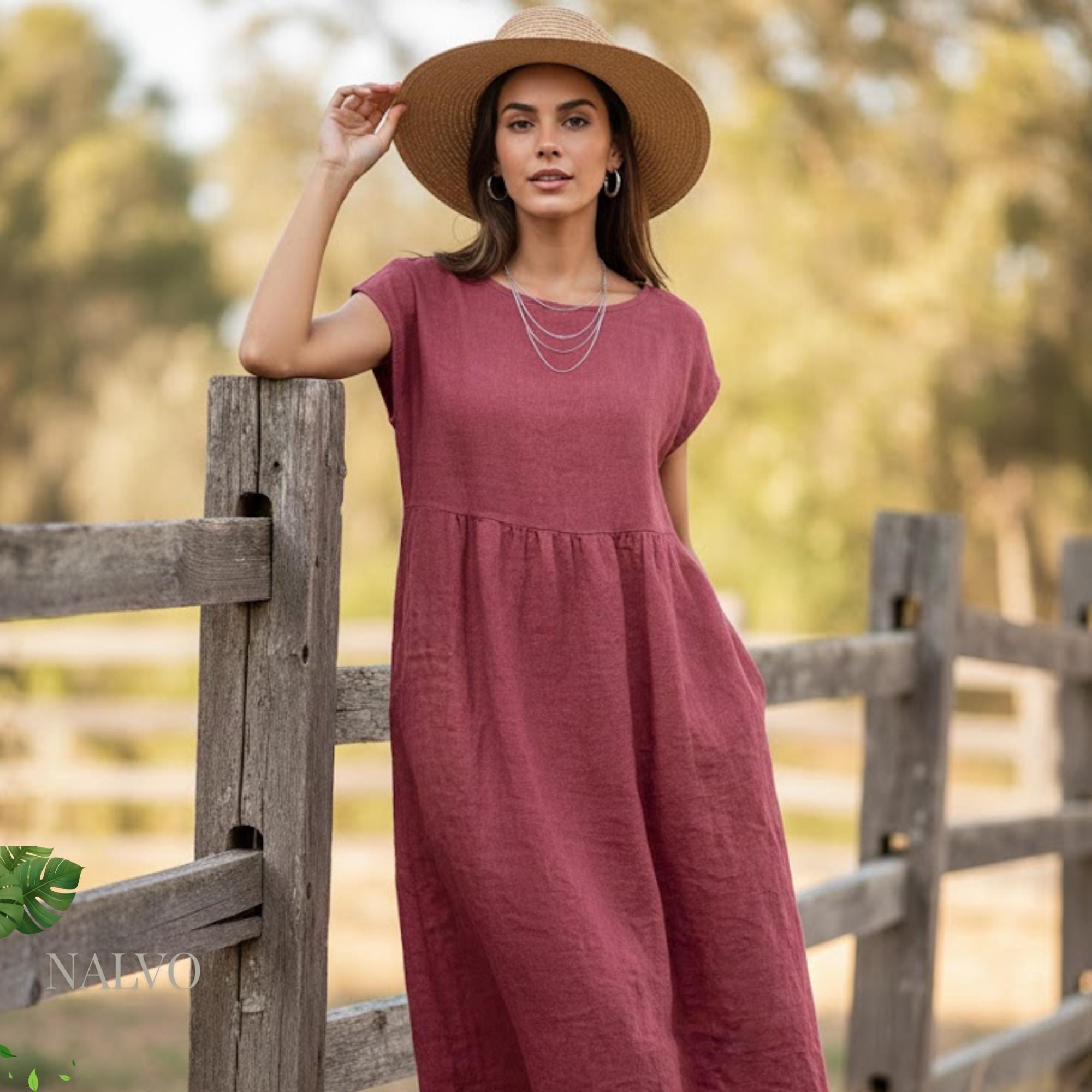 chinese dress ladies Femme linen Dress | Bohomey main image 1