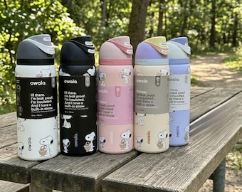 Owala Water Bottle | 24 oz 32 oz FreeSip Leak Proof Insulated Bottle | Cute Aesthetic Straw Bottle | Gift for Her
