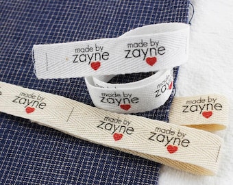 15mmX70mmCotton Twill Webbing Labels,Flat or Folded Labels,Tags for Knitted Things,Custom,Personalizada,Handmade Label,