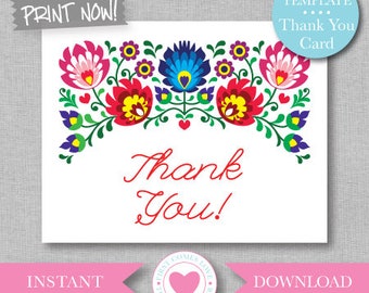 Printable Fiesta Thank You Card Instant Download Fiesta | Etsy
