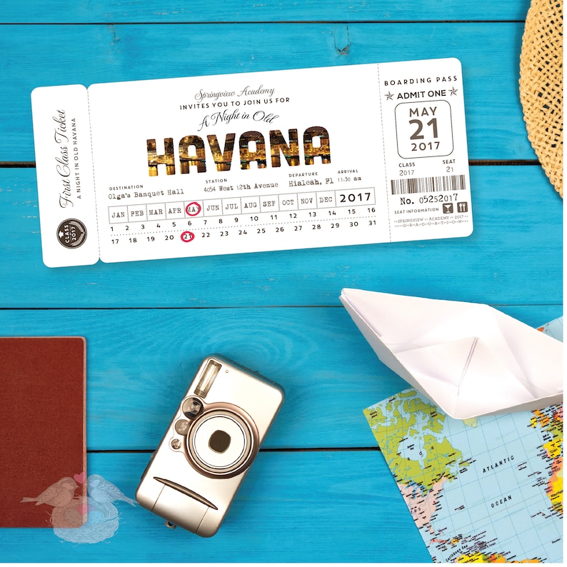 Ticket Stub Wedding Invitation Plane Ticket Bridal Shower Etsy