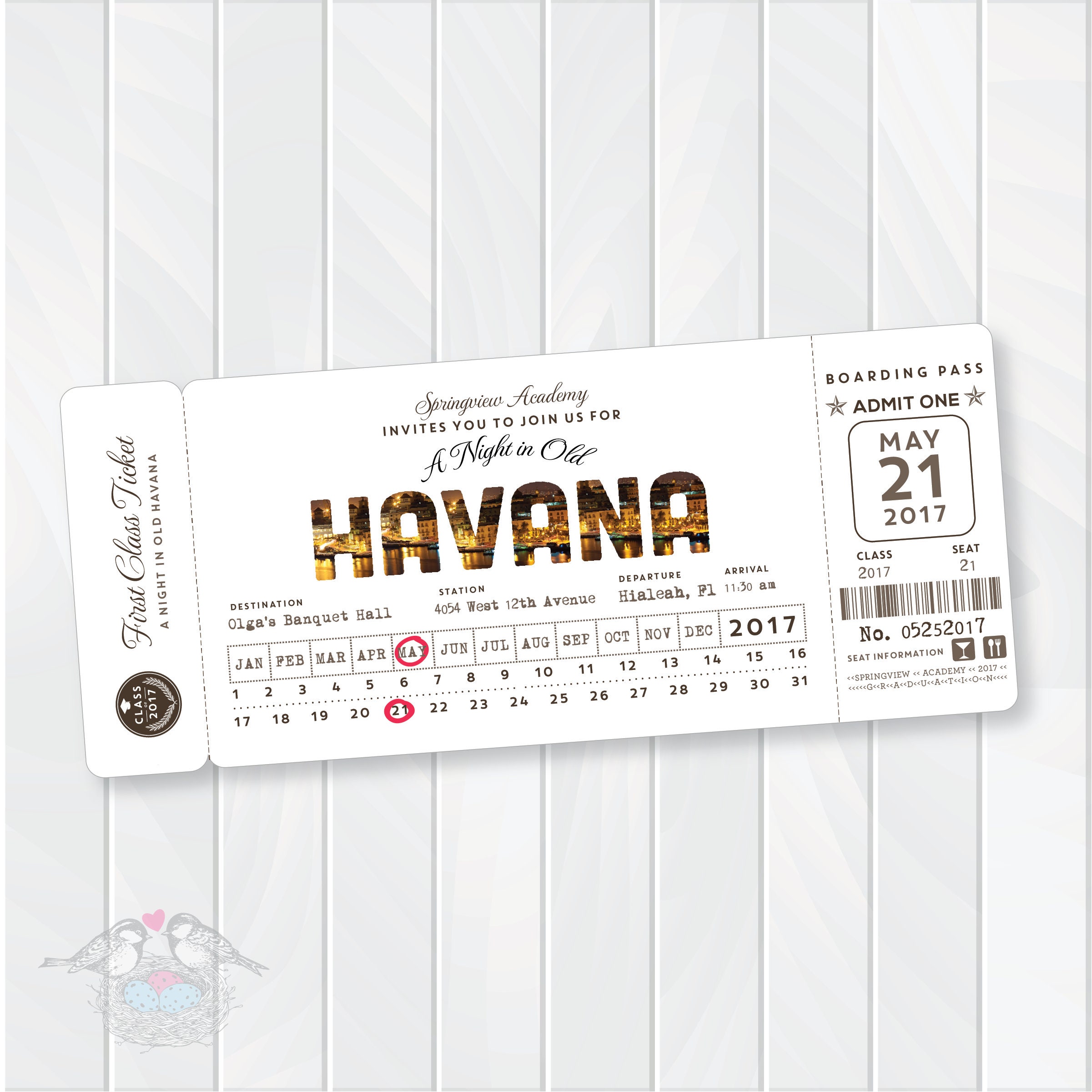 Ticket Stub Wedding Invitation Plane Ticket Bridal Shower Etsy