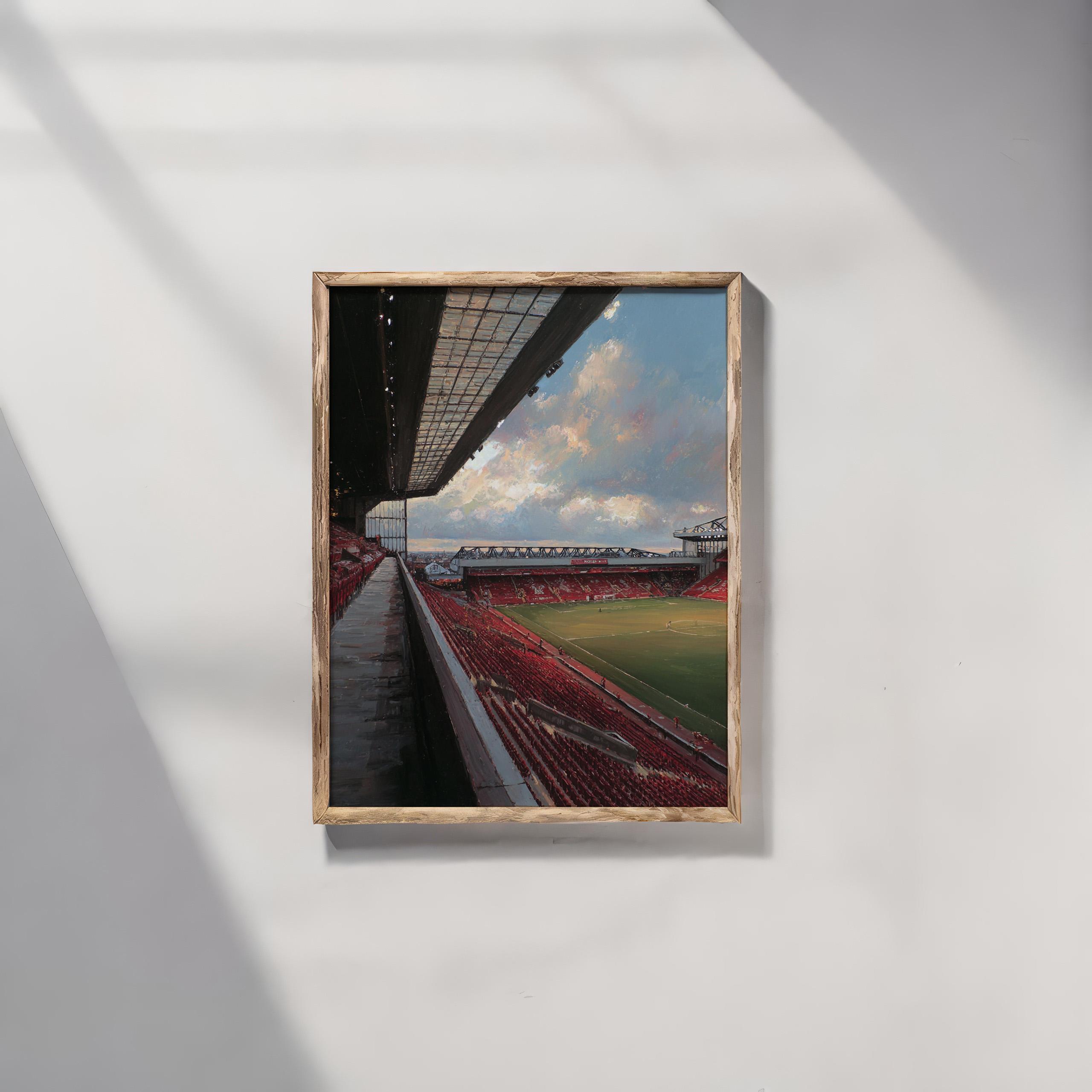 Liverpool Stadium Poster, Anfield Arena Wall Art, Football Pitch Oil ...