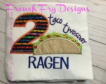 Customized Taco Mexican-themed Birthday Applique T-Shirt