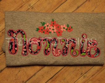 NONNIE applique Short-Sleeve T-Shirt for Grandmother Customized and Personalized