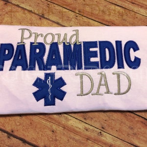Proud Paramedic Dad Applique Short-Sleeve T-Shirt Customized