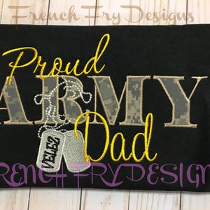 Proud Army DAD Applique Short-Sleeve T-Shirt Customized