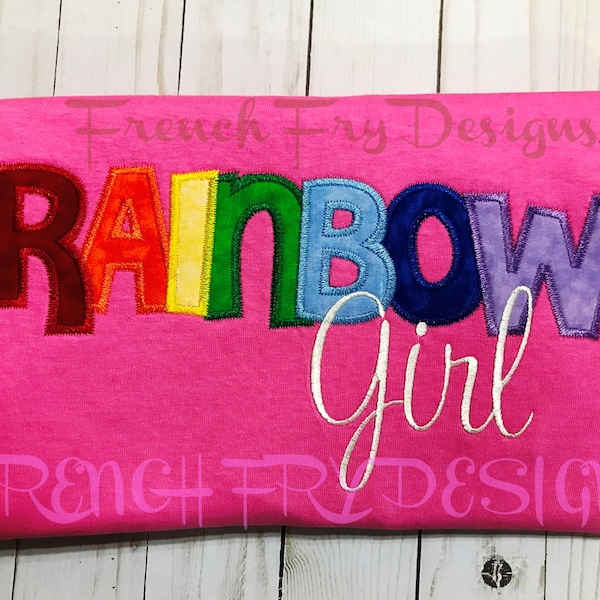 Rainbow Girl Appliqued T-Shirt Customized International Order of Rainbow Girls